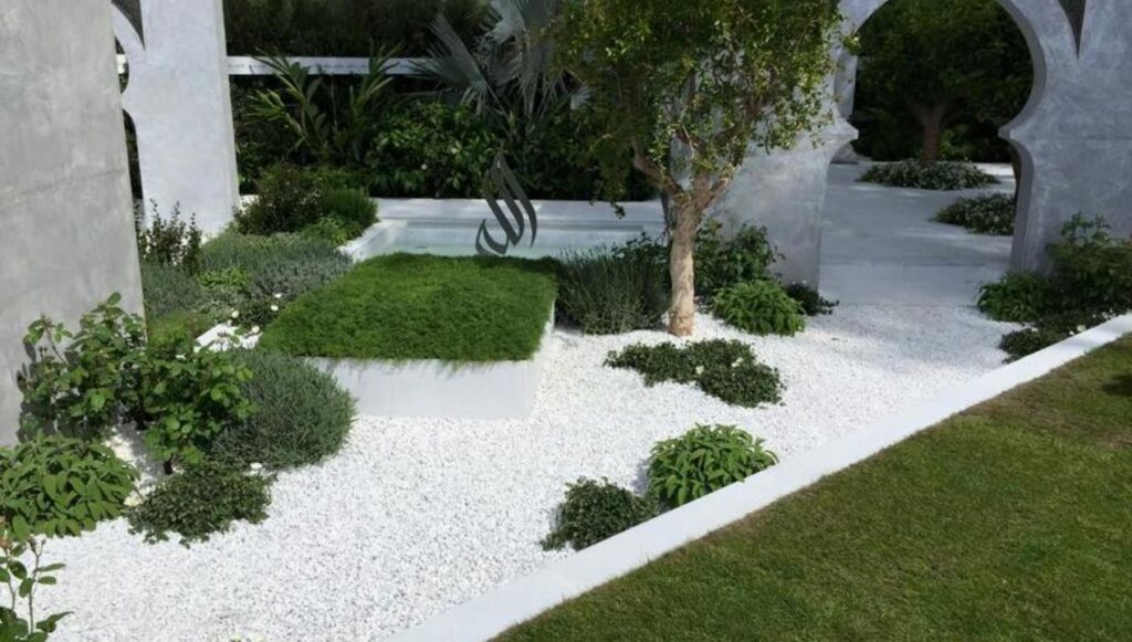 الحجر الأبيض في الحدائق